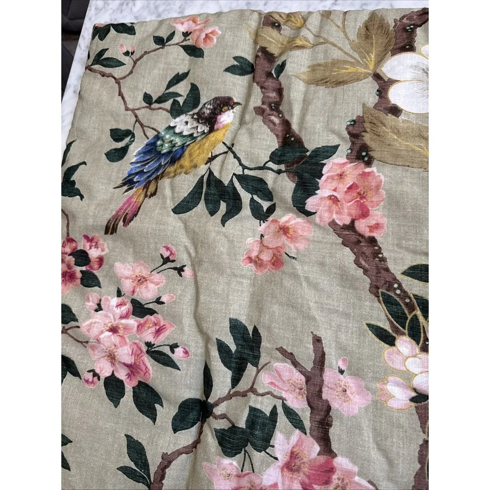 Pottery Barn Nola Songbird KING Sham (1) - Green Multi Birds Butterflies NEW